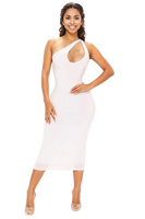 VESTIDO MIDI UN HOMBRO ® ― Ajustable al Cuerpo